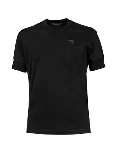 Dsquared2 Man T-shirt Black Size M Cotton In Black