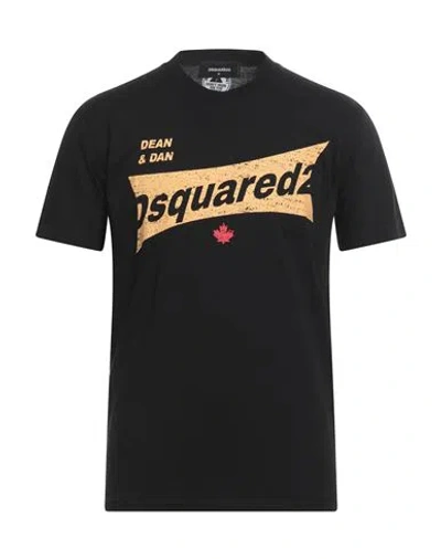 DSQUARED2 DSQUARED2 MAN T-SHIRT BLACK SIZE L COTTON