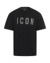 Dsquared2 Man T-shirt Black Size M Cotton In Black
