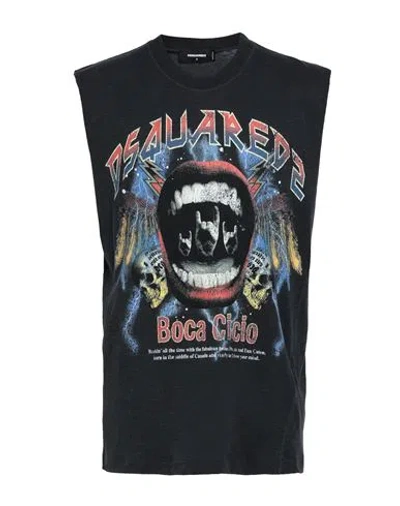 Dsquared2 Man T-shirt Black Size M Cotton, Viscose