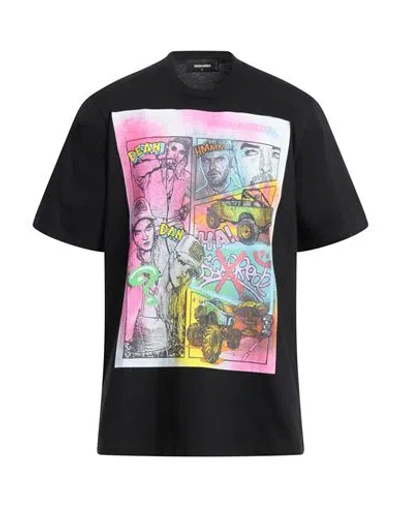 Dsquared2 Man T-shirt Black Size S Cotton