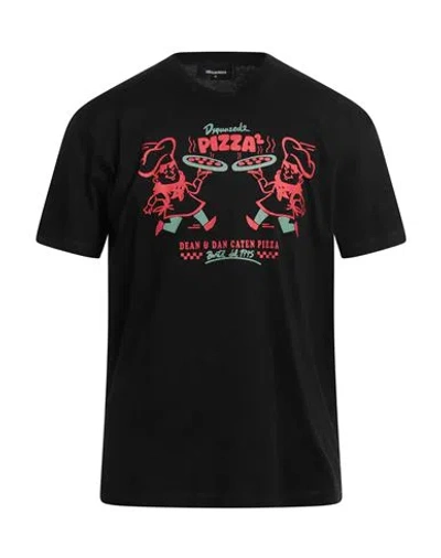 Dsquared2 Man T-shirt Black Size Xl Cotton