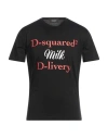 Dsquared2 Man T-shirt Black Size Xxl Cotton In Black