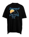 Dsquared2 Man T-shirt Black Size Xxl Cotton