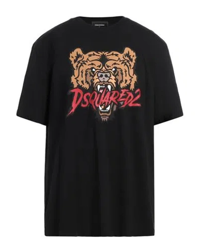 Dsquared2 Man T-shirt Black Size L Cotton