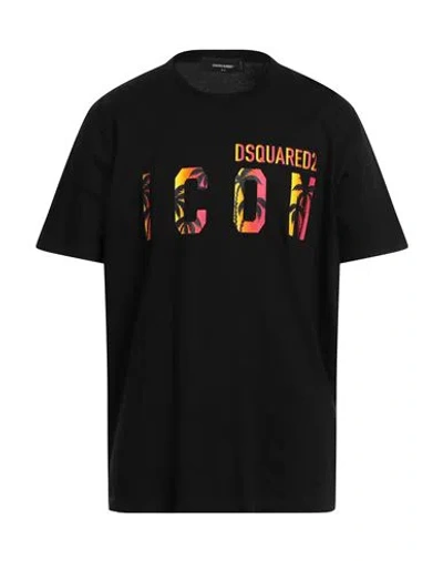 DSQUARED2 DSQUARED2 MAN T-SHIRT BLACK SIZE XXL COTTON