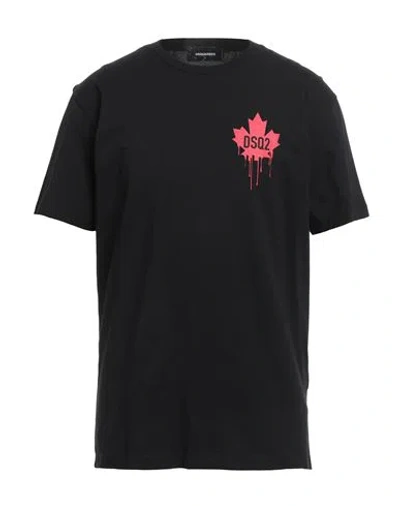 DSQUARED2 DSQUARED2 MAN T-SHIRT BLACK SIZE XXL COTTON