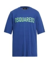 Dsquared2 Man T-shirt Blue Size Xl Cotton In Blue