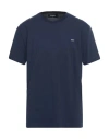Dsquared2 Cotton Crew Neck T-shirt With Ribbed Detail In Blue
