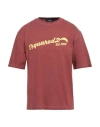 Dsquared2 Mens Bordeaux Logo Text-print Cotton-blend T-shirt In Red