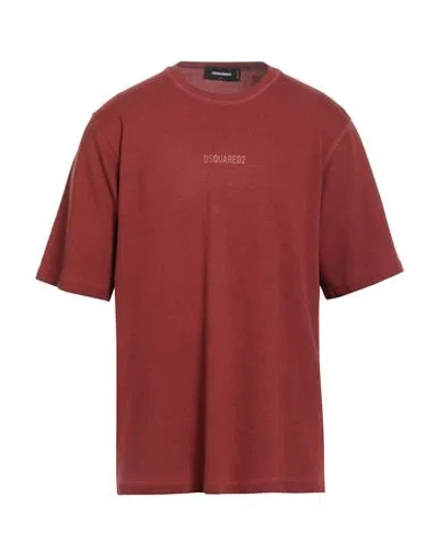 Dsquared2 Man T-shirt Brick Size L Cotton, Viscose In Red
