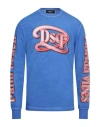 Dsquared2 Man T-shirt Bright Blue Size M Cotton In Blue