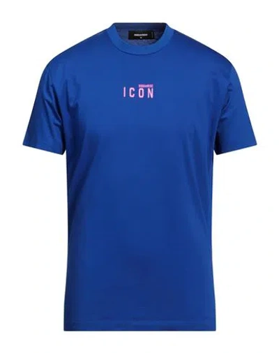 Dsquared2 Man T-shirt Bright Blue Size M Cotton