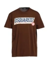 Dsquared2 Super Negative Dyed Cool Brown T Shirt In Brown
