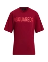 Dsquared2 Man T-shirt Burgundy Size L Cotton In Brown