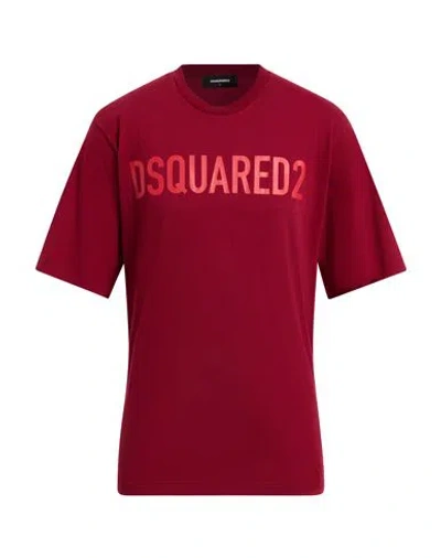 Dsquared2 Man T-shirt Burgundy Size L Cotton In Brown