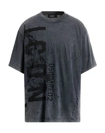 Dsquared2 Man T-shirt Charcoal Size L Cotton In Gray