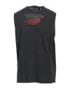 Dsquared2 Man T-shirt Charcoal Size M Cotton, Elastane In Grey