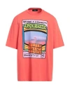 Dsquared2 Man T-shirt Coral Size Xxl Cotton In Red