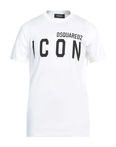 Dsquared2 Man T-shirt Cream Size M Cotton In White