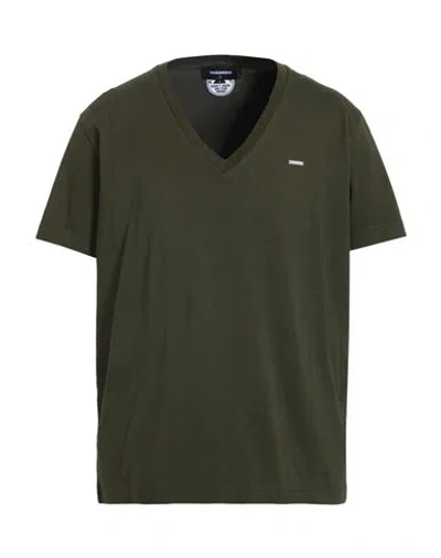 Dsquared2 Man T-shirt Dark Green Size L Cotton