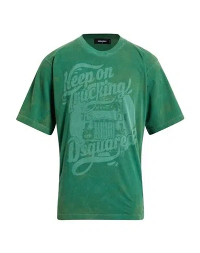 Dsquared2 Man T-shirt Emerald Green Size S Cotton
