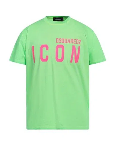 Dsquared2 Man T-shirt Green Size L Cotton