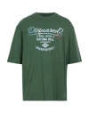Dsquared2 Logo-print Green Cotton T-shirt In Green