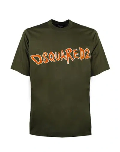 Dsquared2 Man T-shirt Green Size Xl Cotton