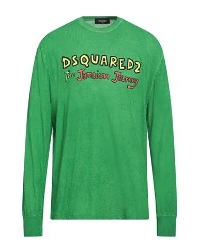 Dsquared2 Man T-shirt Green Size Xxl Cotton