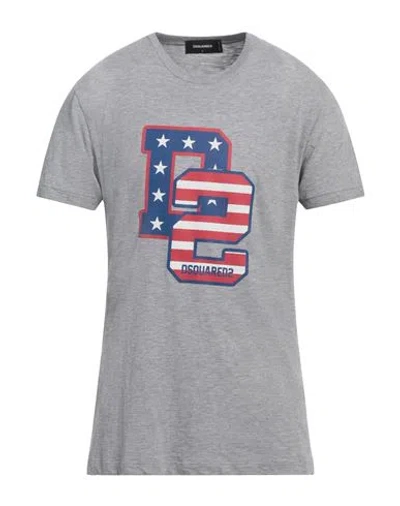 Dsquared2 Man T-shirt Grey Size L Cotton, Viscose