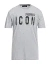 Dsquared2 Man T-shirt Grey Size L Cotton, Viscose In Grey