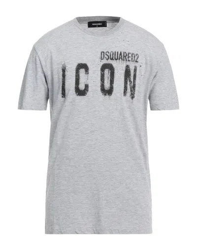 Dsquared2 Man T-shirt Grey Size L Cotton, Viscose