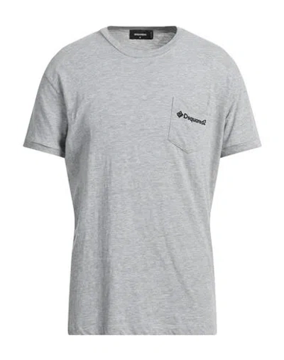 Dsquared2 Man T-shirt Grey Size L Cotton, Viscose