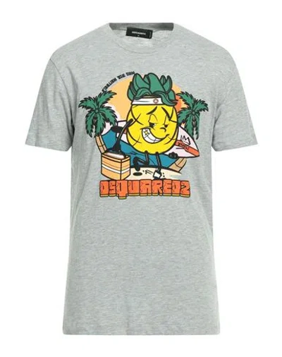 Dsquared2 Man T-shirt Grey Size L Cotton, Viscose