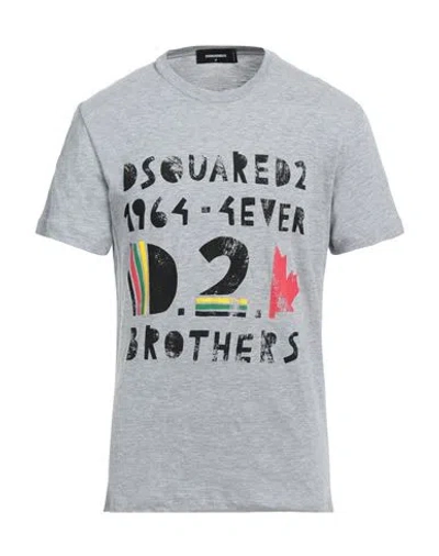 Dsquared2 Man T-shirt Grey Size L Cotton, Viscose
