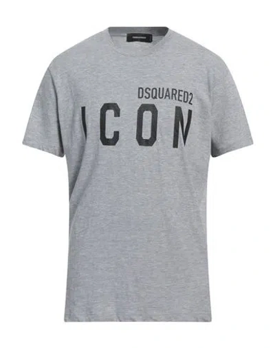 DSQUARED2 DSQUARED2 MAN T-SHIRT GREY SIZE S COTTON, VISCOSE