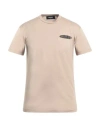 Dsquared2 Man T-shirt Khaki Size S Cotton In Beige