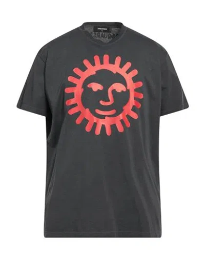 Dsquared2 Man T-shirt Lead Size 3xl Cotton In Grey