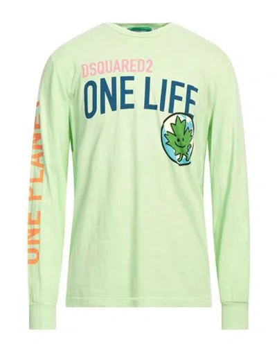 Dsquared2 Man T-shirt Light Green Size L Cotton