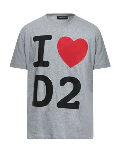 DSQUARED2 DSQUARED2 MAN T-SHIRT LIGHT GREY SIZE M COTTON, VISCOSE