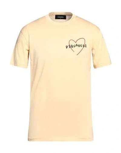Dsquared2 Man T-shirt Light Yellow Size L Cotton