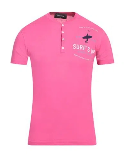 Dsquared2 Man T-shirt Magenta Size M Cotton