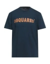 Dsquared2 Man T-shirt Midnight Blue Size L Cotton In Blue