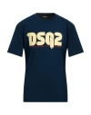Dsquared2 Man T-shirt Midnight Blue Size L Cotton In Blue