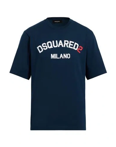 Dsquared2 Man T-shirt Midnight Blue Size L Cotton