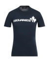 Dsquared2 Man T-shirt Midnight Blue Size Xs Cotton In Blue