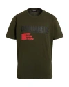 Dsquared2 Man T-shirt Military Green Size L Cotton
