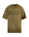 Dsquared2 Man T-shirt Military Green Size L Cotton In Green