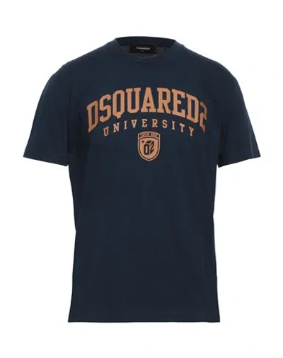 DSQUARED2 DSQUARED2 MAN T-SHIRT NAVY SIZE L COTTON